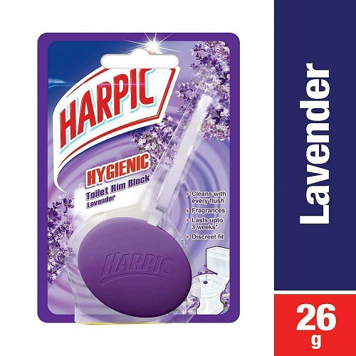 Harpic Hygienic Toilet Cleaner Rim Block (Lavender) Harpic 30gm