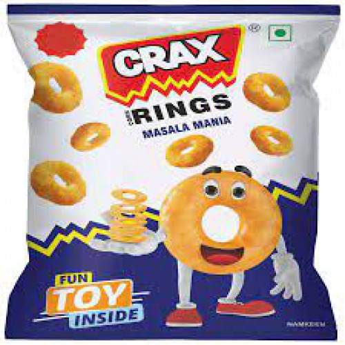 Crax Corn Rings Masala Mania Crisps  50gm
