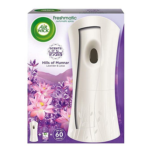 Airwick Freshmatic Scents of India Airfreshner Complete Kit [Machine + Hills of Munnar Lavender & Lotus refill ]  250ml