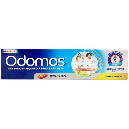 Odomos Non-sticky Mosquito Repellent Cream with Vitamin E + Almond Oil 100 g