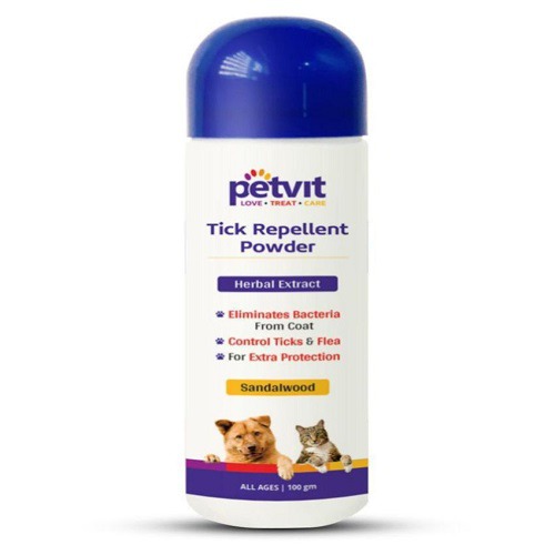 Petvit Tick Repellent Powder with Sandalwood, Bakuchi |200gm