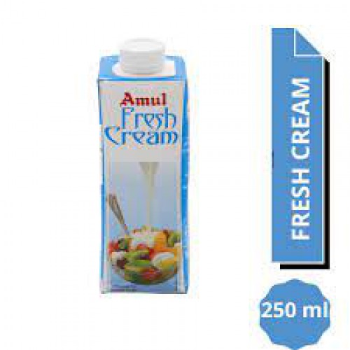 Amul Fresh Cream - 25% Milk Fat Low Fat, 250 ml