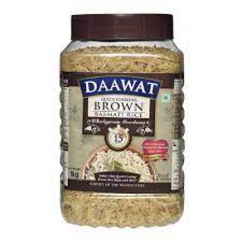 Daawat Brown Basmati Rice 1 kg Jar