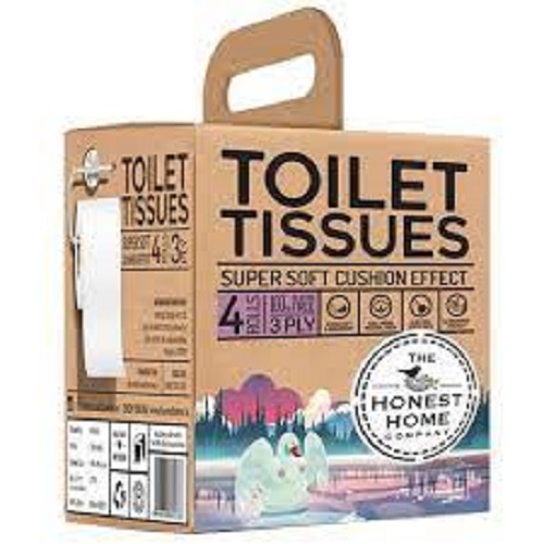 THE HONEST HOME COMPANY Toilet Tissue Roll - 4 In 1, Super Soft Cushion Effect, 3 Ply, 650 g