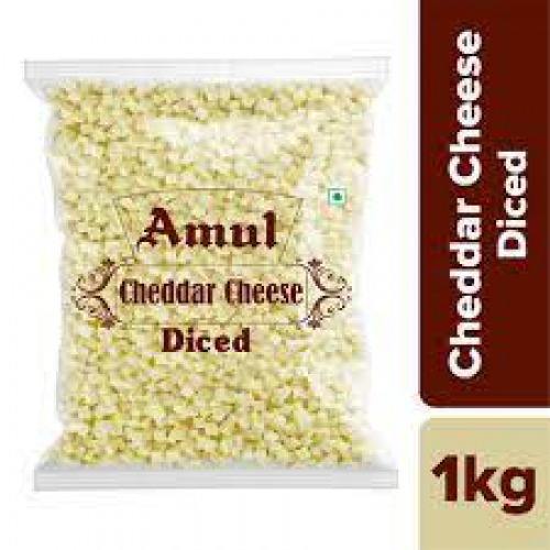 Amul Cheese - Cheddar, Diced, 1 kg Pouch