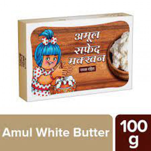 Amul White Butter - Unsalted, 100 g Carton
