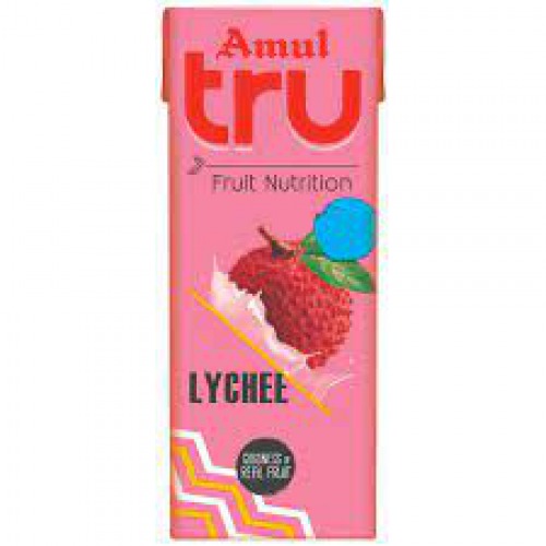 Amul Tru Litchi, 180 ml Tetra Pak