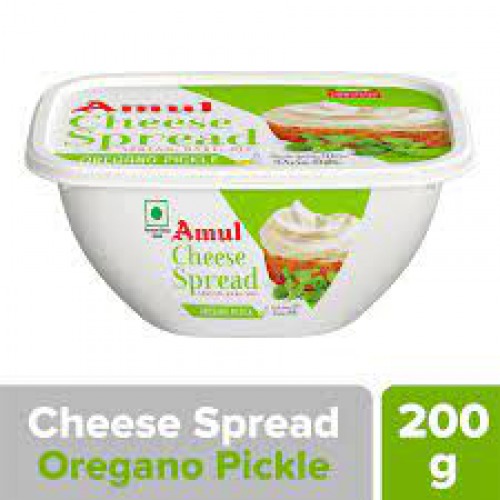 Amul Processed Cheese Spread - Oregano Pickle, Made from 100% Pure Milk, 200 g Tub