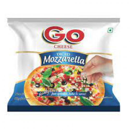 Go Mozzarella Cheese Diced/Shredded - Made from Cow's Milk, 500 g Pouch