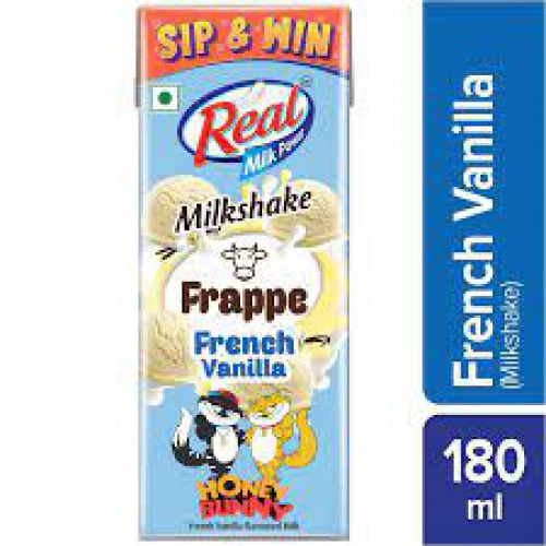 Real Milk Power Milkshake Frappe - French Vanilla, Rich In Calcium & Vitamin D, 180 ml