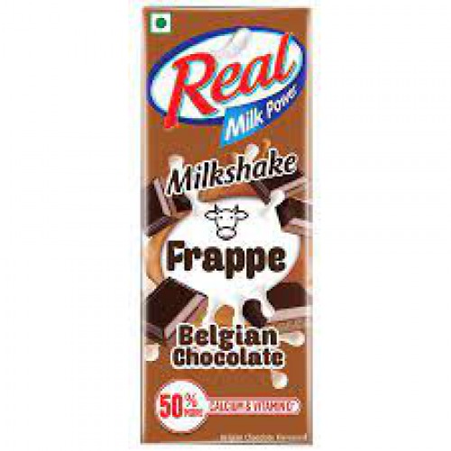 Real Milk Power Milkshake Frappe - Belgian Chocolate, Rich In Calcium & Vitamin D, 180 ml