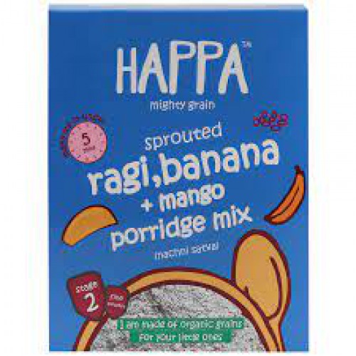 Happa Organic Mix Porridge (Sprouted Ragi, Mango and Banana)  200gm