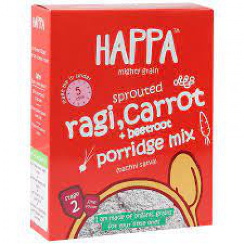 Happa Organic Mix Porridge (Sprouted Ragi, Carrot and Beetroot Porridge)  200gm