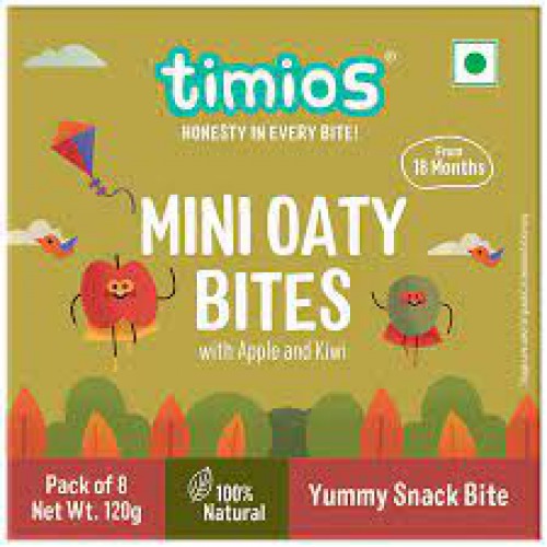 Timios Mini Oaty Bites Baby Food (Apple And Kiwi)  130gm