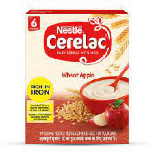 Nestle Cerelac With Milk, Wheat Apple Baby Cereal (From 6 to 24 Months)