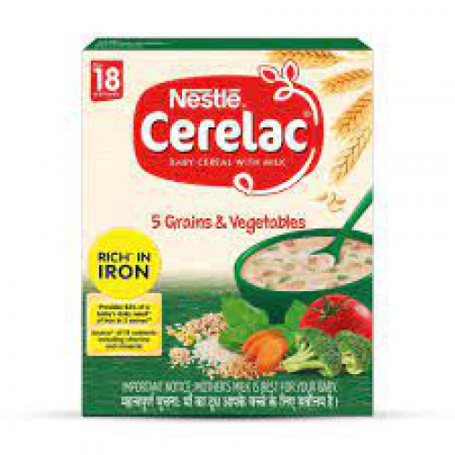 Nestle Cerelac with Milk, 5 Grains & Vegetables Baby Cereal (From 18 to 24 Months)  300gm
