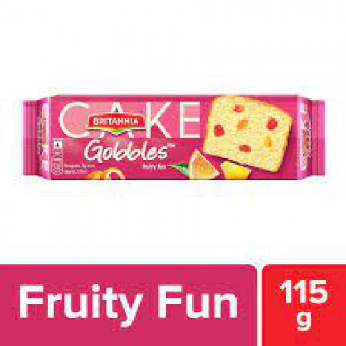 Britannia Gobbles - Bar Cake, Fruity Fun, Contains Egg, 115 g