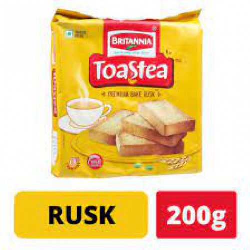 Britannia Toastea Rusk Toast - Crispy Baked, Premium Quality Teatime Snack, 200 g