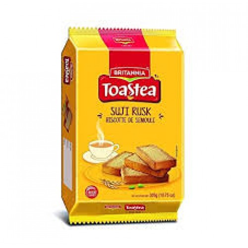Britannia Toastea Premium Bake Rusk With Goodness Of Elaichi, Sooji & Wheat, 63 g