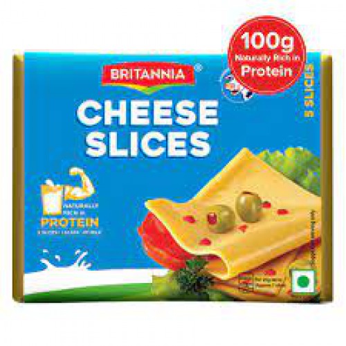 Britannia Processed Cheese Slice - Goodness of Cow's Milk, 100 g Pouch
