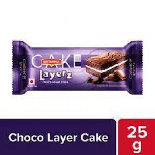 Britannia Layerz Choco Layer Cake - Comination Of Vanilla & Fluffy Cake, Contains Egg, 25 g