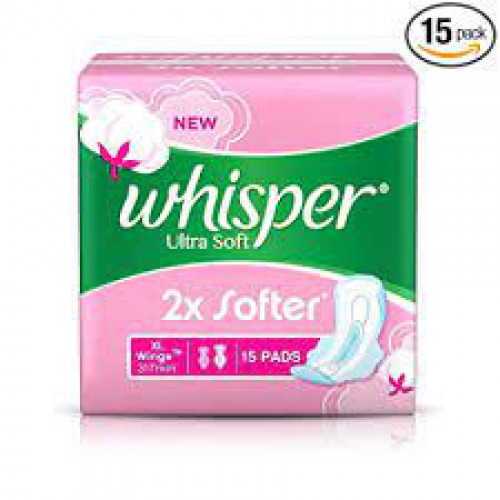 Whisper Ultra Soft Sanitary Pads (Extra Large Wings) - Pack of 2  350gm