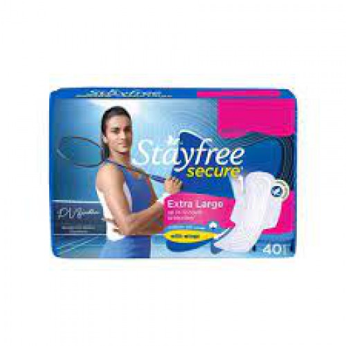 Stayfree Secure Cottony Soft Sanitary Pads (Extra Large Wings (40 units)  350gm