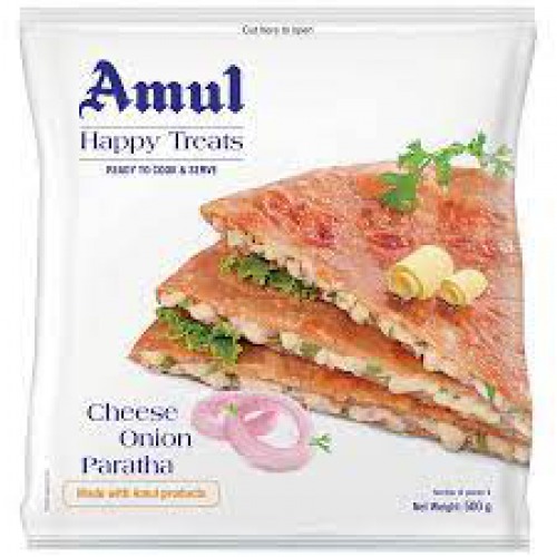 Amul Happy Treats Ready To Cook & Serve - Cheese Onion Paratha 500 g