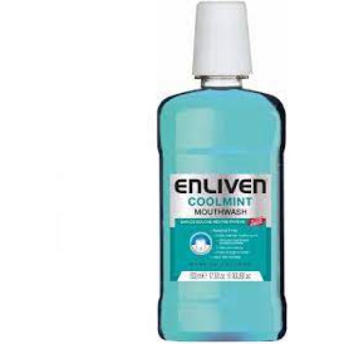 Enliven Alcohol Free Cool Mint Mouth Wash - Blue (500 ml)