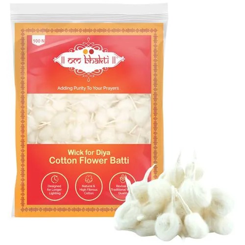 Om Bhakti OM Bhakti - Cotton Flower Batti 50gm