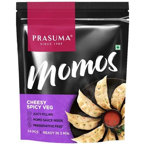 Prasuma Momos - Cheesy Spicy Veg, Frozen 500gm