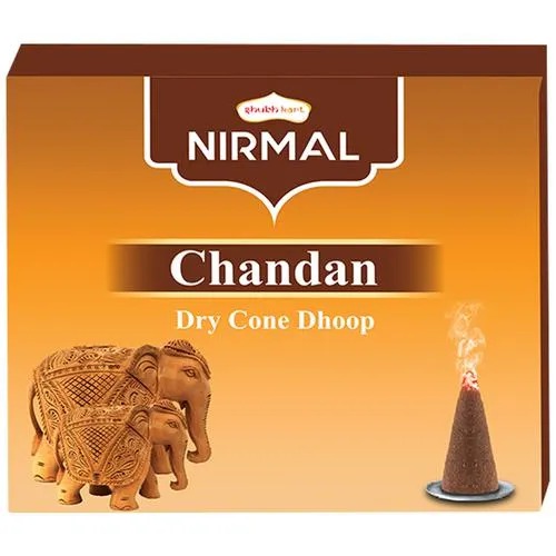 Shubhkart Nirmal - Dry Cone Dhoop, Chandan, 10 pcs