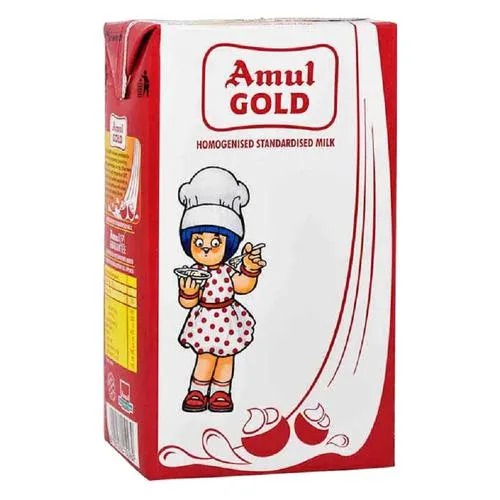 Amul Gold Homogenised Standardised Milk, 1 L Carton