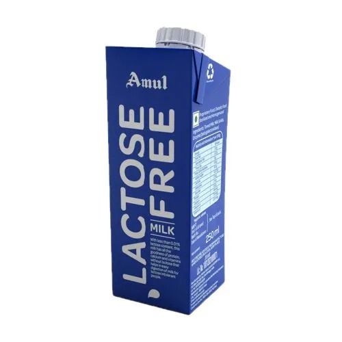 Amul Lactose Free Milk, 250 ml Tetra Pack