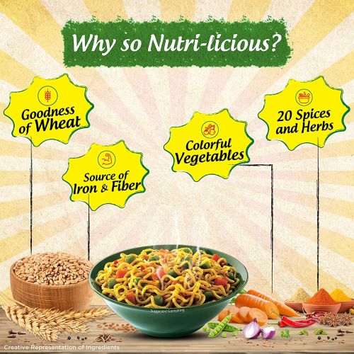 MAGGI NUTRI-LICIOUS Masala Veg Atta Noodles – (Pack of 4) 290g Pouch