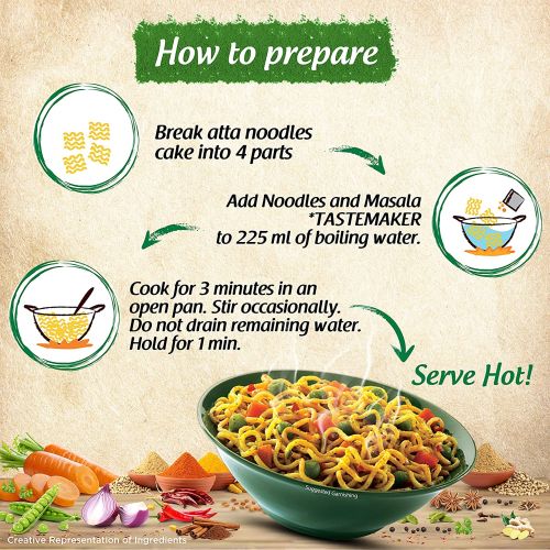 MAGGI NUTRI-LICIOUS Masala Veg Atta Noodles – (Pack of 4) 290g Pouch