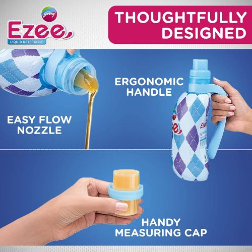 Godrej Ezee Liquid Detergent - Winterwear, No Soda Formula, 2kgs (1 bottle & 1 refill)