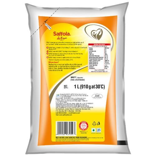 Saffola Active Pro Weight Watchers Edible Oil, 1 L Pouch