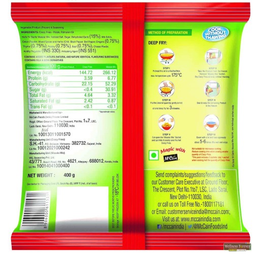 McCain Crazy Fries Masala Mix, Herb n Garlic, 400 g