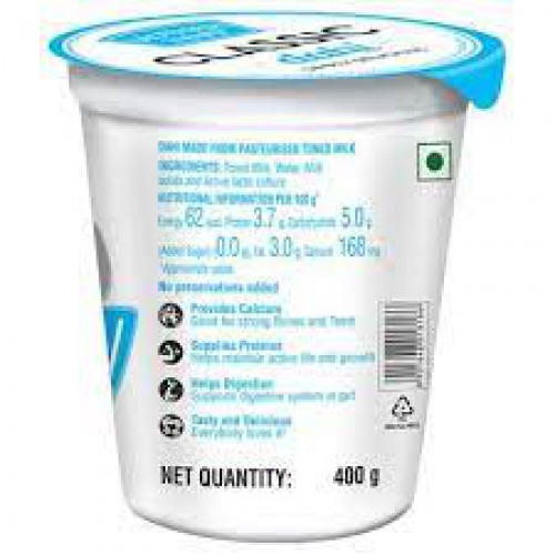 mother dairy Dahi - Made From Toned Milk, 400 g Cup