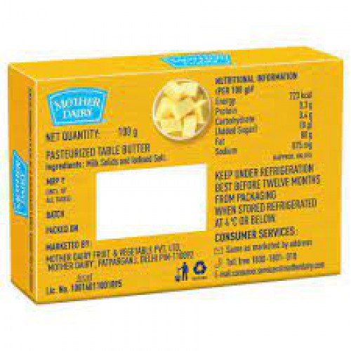 mother dairy Butter, 100 g Carton