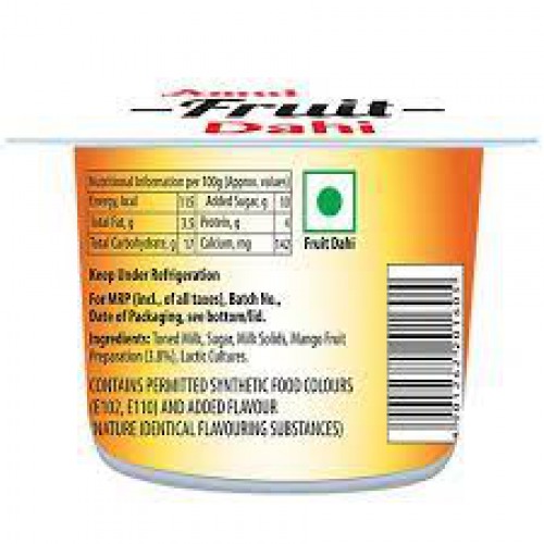 Amul Fruit Dahi - Mango, 100 g Cup