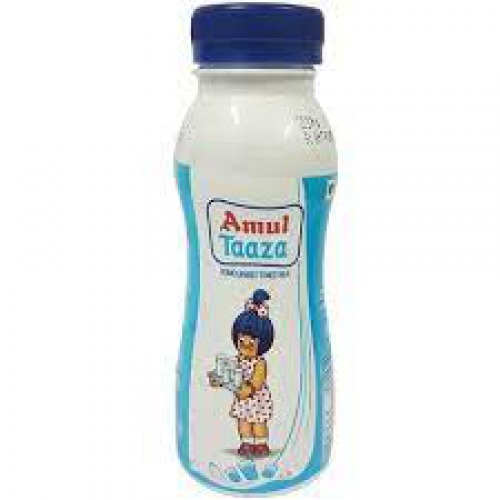 Amul Toned Milk - Taaza, 200 ml Pet Bottle