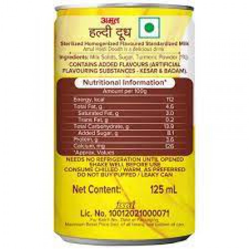 Amul Haldi Doodh Shot, 125 ml Can