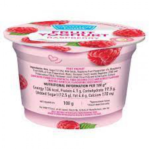 mother dairy Fruit Yoghurt - Raspberry, 100 g Cup
