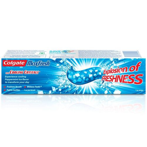 Colgate MaxFresh Toothpaste, Blue Gel Paste with Menthol for Super Fresh Breath, (Peppermint Ice)