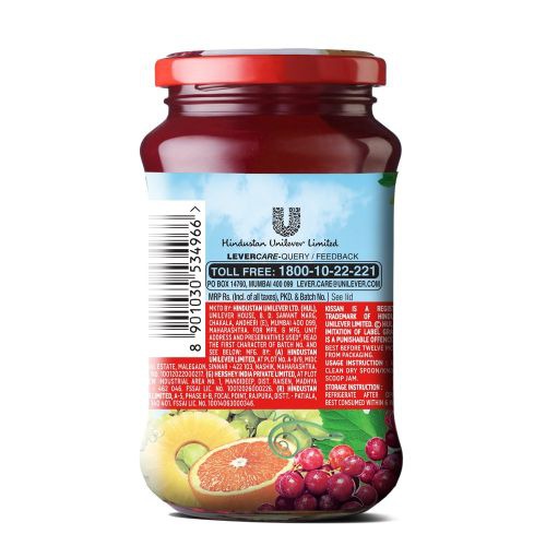 Kissan Mixed Fruit Jam, With 100% Real Fruit Ingredients