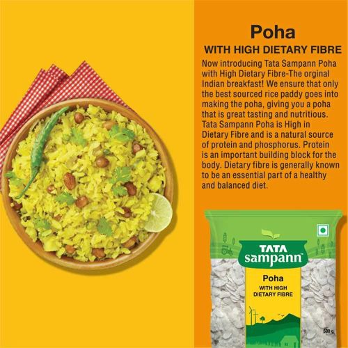 TATA Sampann Poha 500g , High in Fibre
