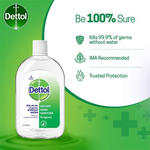 Dettol Original Germ Protection Alcohol based Hand Sanitizer Refill Bottle, 500ml