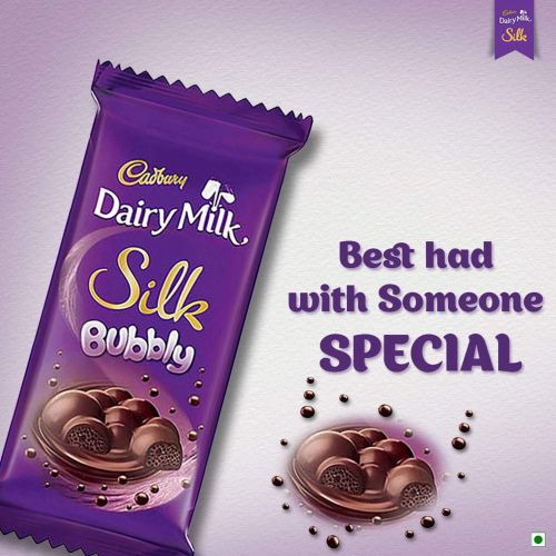 Cadbury Dairy Milk Silk Bubbly Chocolate Bar 50gm